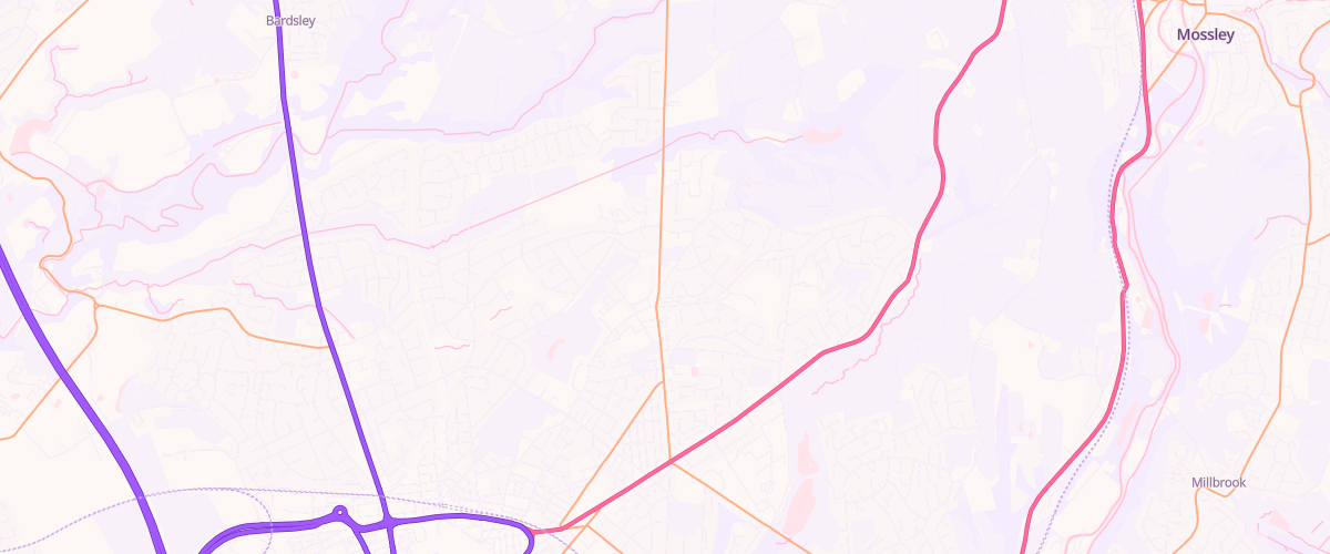 Map showing the location of Hurst Cross Service Station