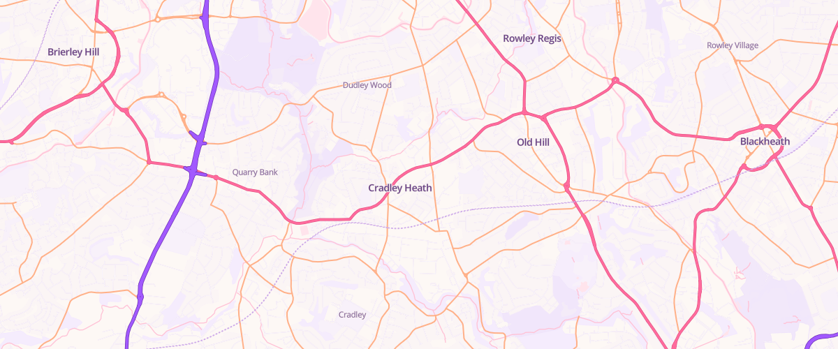 Map showing the location of Cradley Heath Extra Petrol