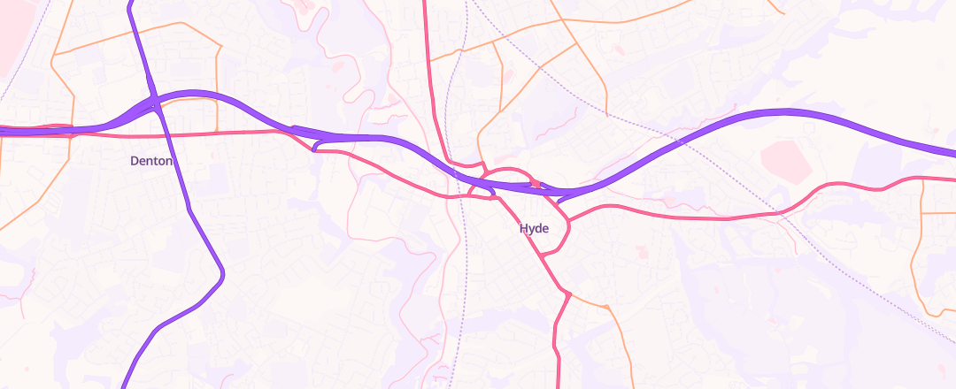 Map showing Kwik - Fit, Hyde