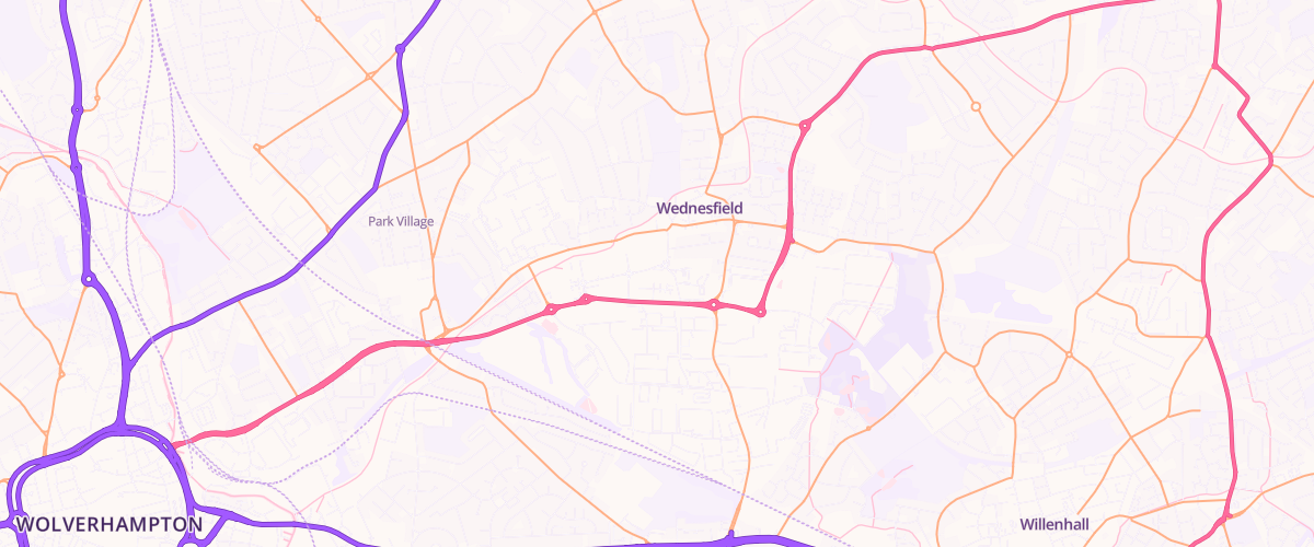 Map showing the location of Sainsburys Wednesfield