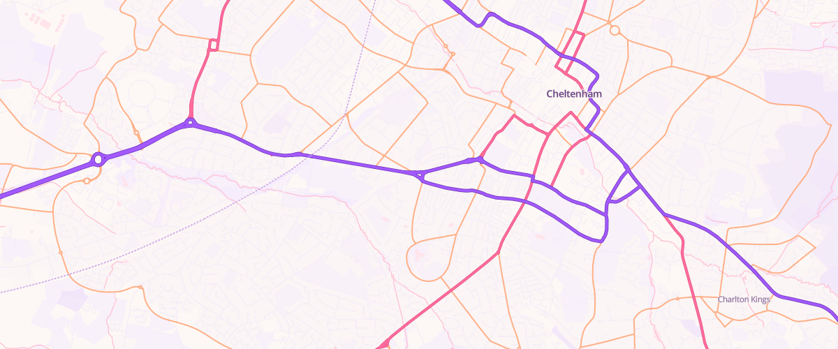 Map showing the location of Cheltenham Service Station