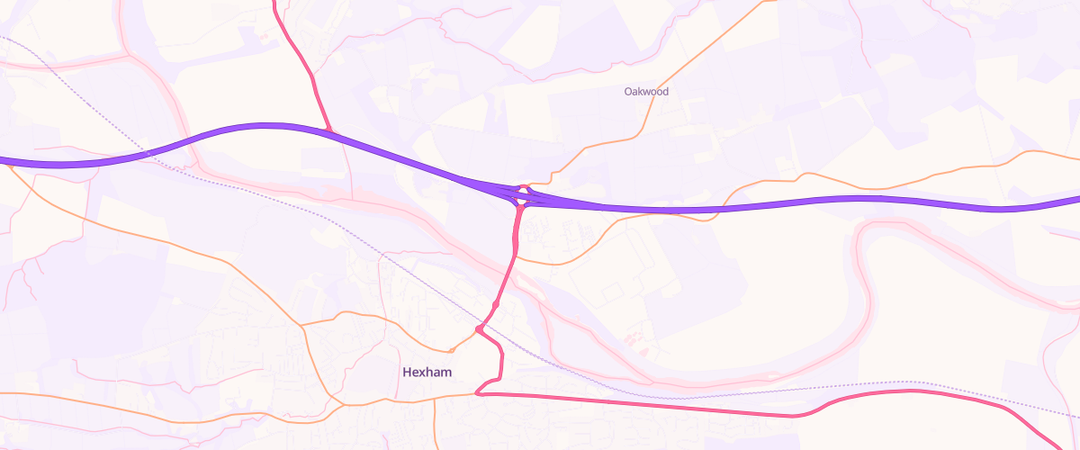 Map showing the location of Asda Hexham Express Petrol