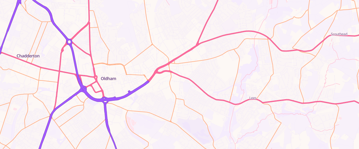 Map showing the location of Mfg Lees Road