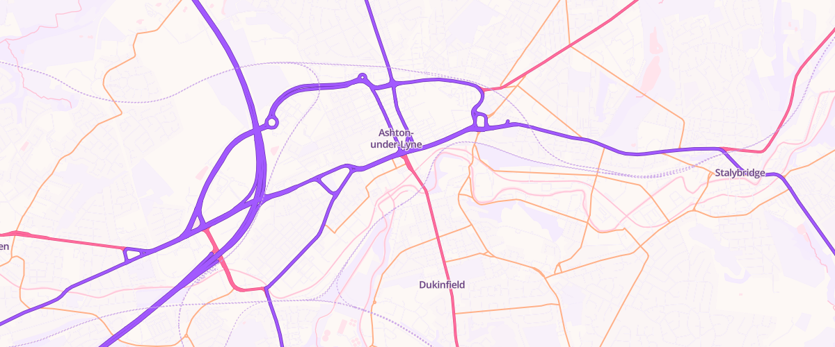 Map showing the location of Asda Ashton