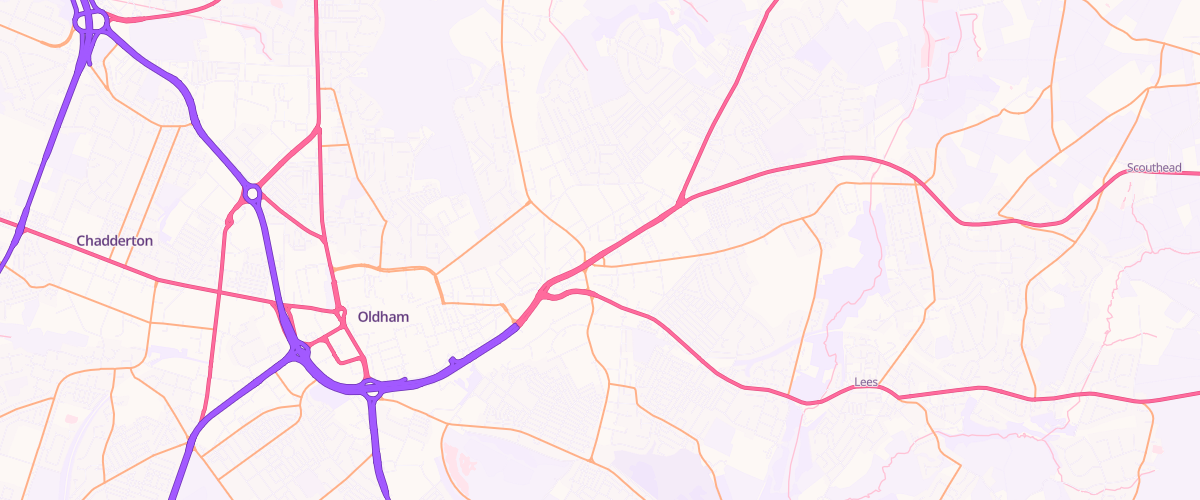 Map showing the location of Oldham Huddersfield Rd Extra