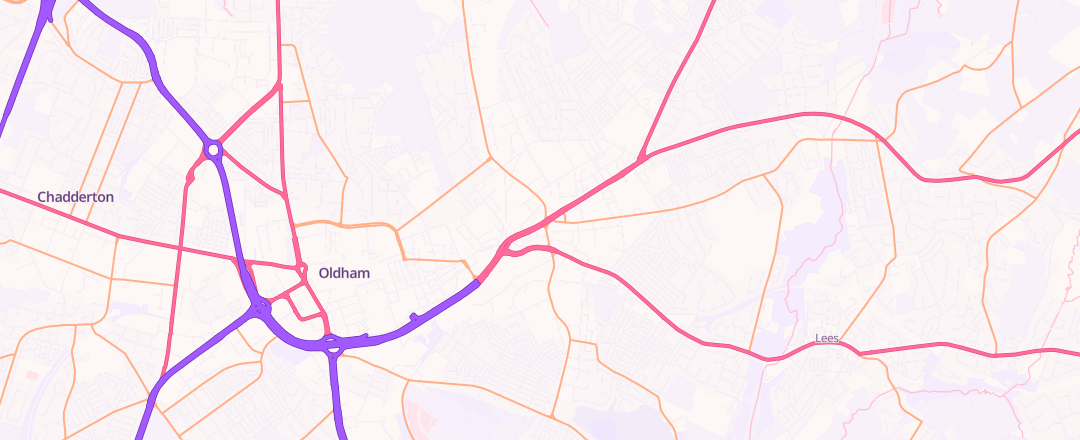 Map showing Oldham Motors, Oldham