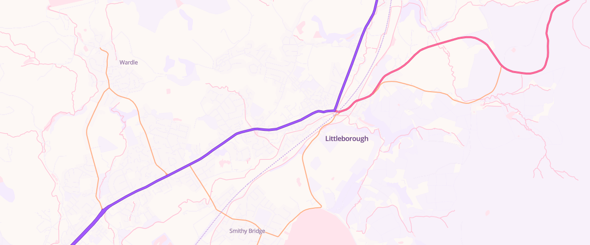 Map showing the location of Mfg Littleborough
