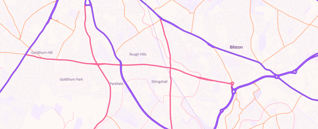 Map showing Parkfield Mot & Service Station, Wolverhampton