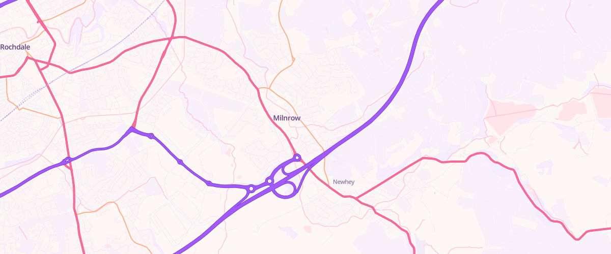 Map showing the location of Asda Milnrow Express Petrol