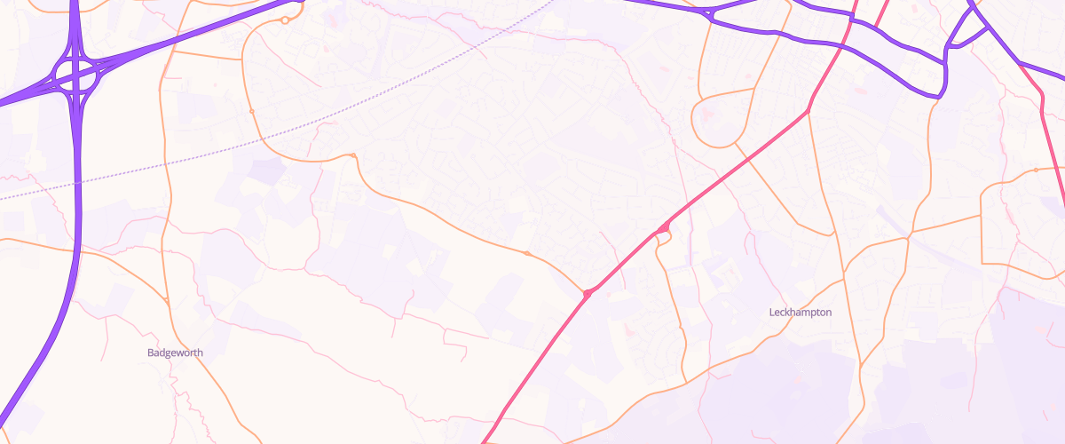 Map showing the location of Mfg Morrisons Up Hatherley