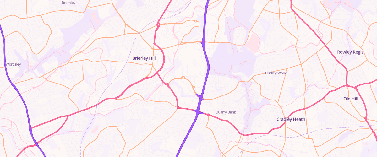 Map showing the location of Asda Dudley Superstore