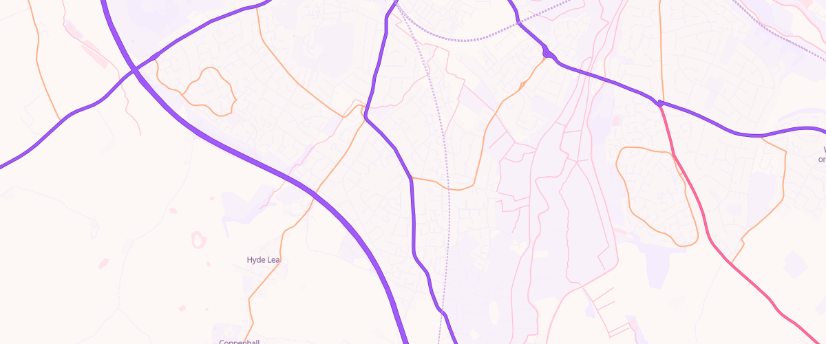 Map showing the location of Stafford Esso Express