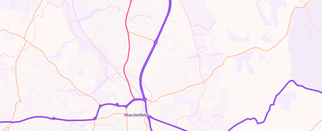 Map showing Bigmoto, Macclesfield