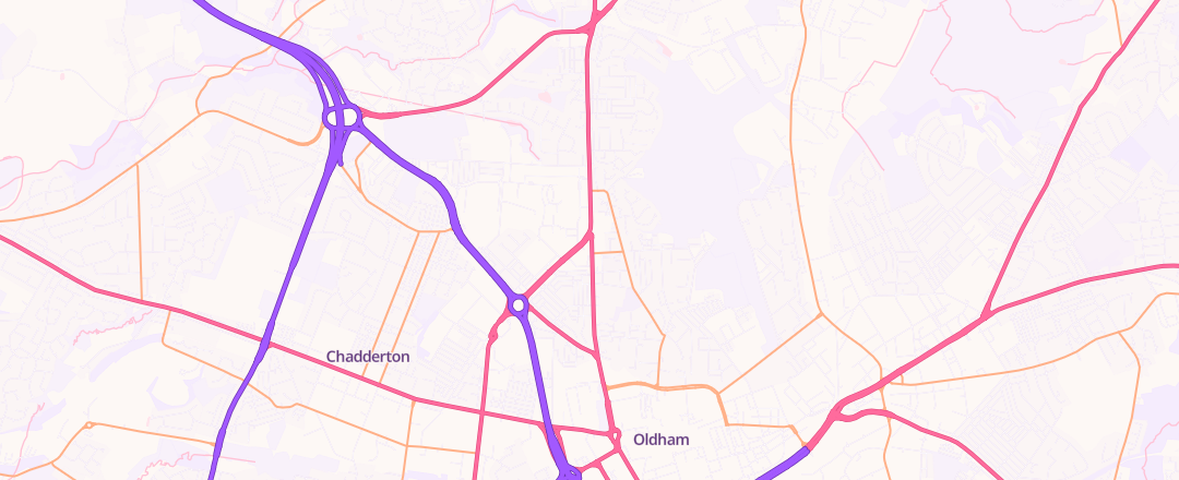 Map showing Old Mill Mot Ltd, Oldham