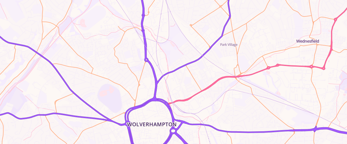 Map showing the location of Cannock Road Service Station