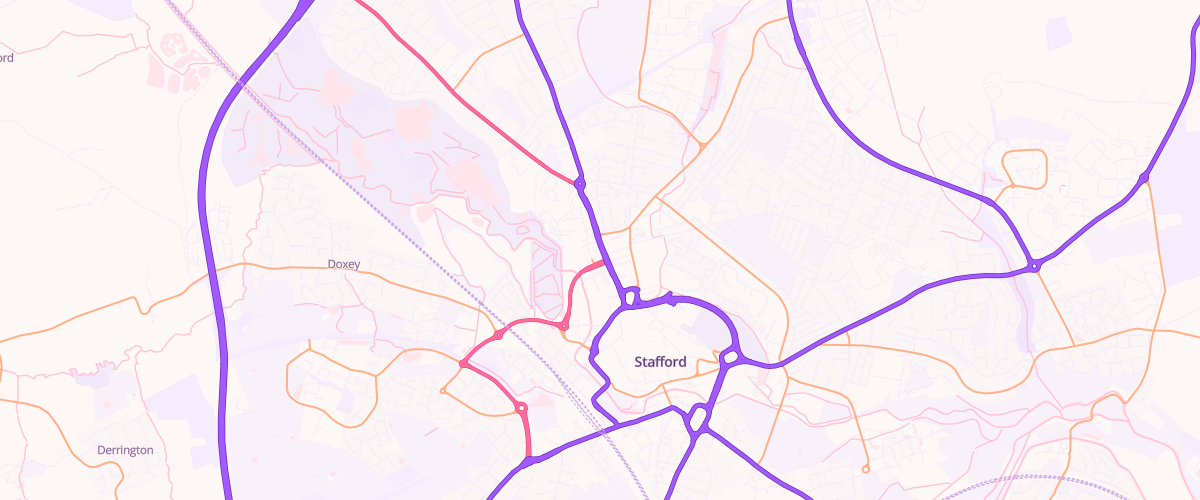 Map showing the location of Mfg Stafford
