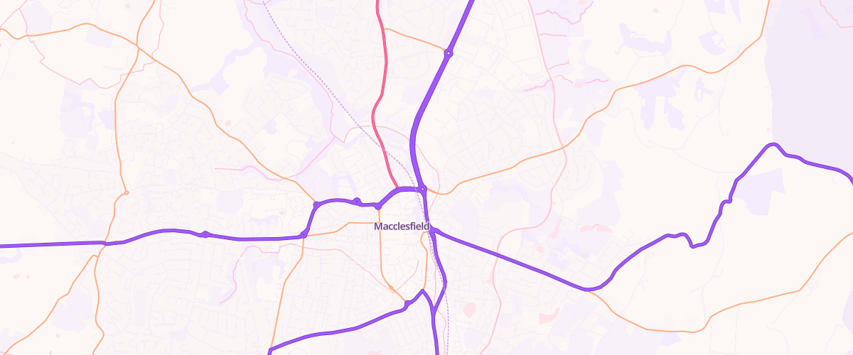 Map showing the location of Macclesfield Hibel Rd Superstore