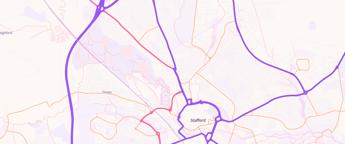 Map showing the location of Asda Eccleshall Rd Express
