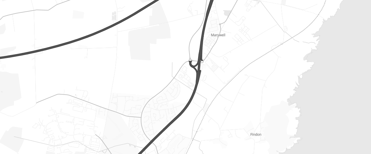 Map showing the location of Eg Portlethen Pfs