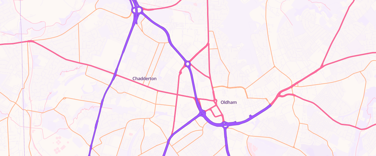 Map showing the location of Oldham Chadderton Superstore Petrol