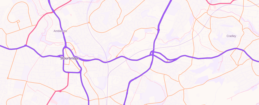 Map showing Stambermill Motors Limited, Stourbridge