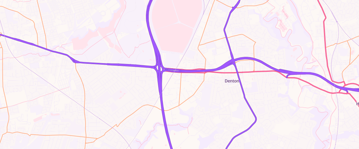 Map showing the location of Sainsburys Denton