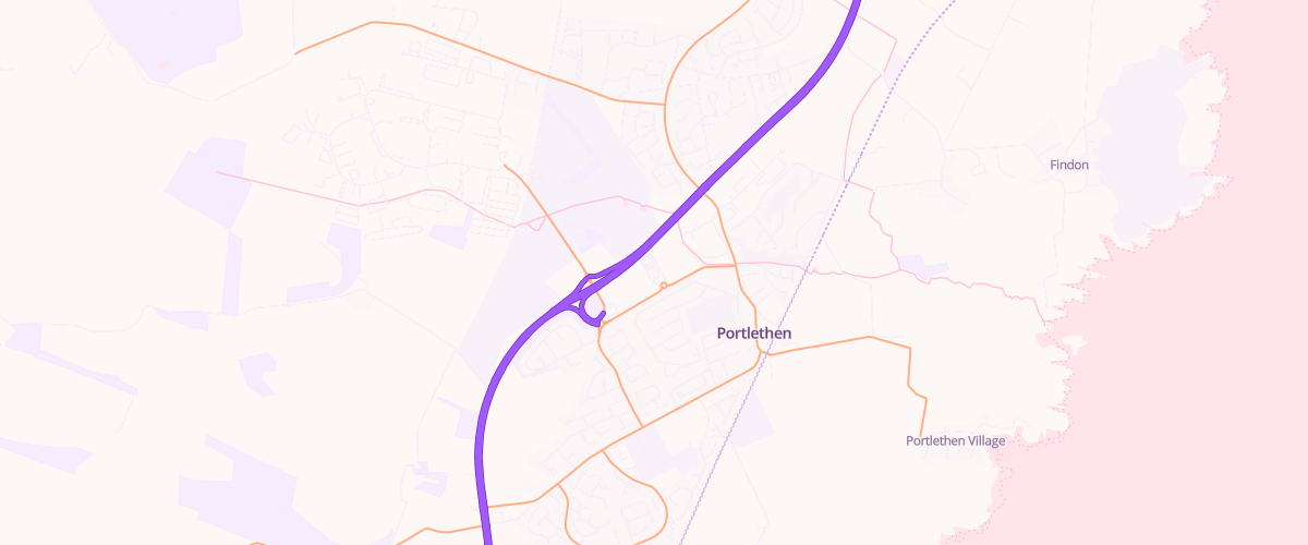 Map showing the location of Asda Portlethen Superstore
