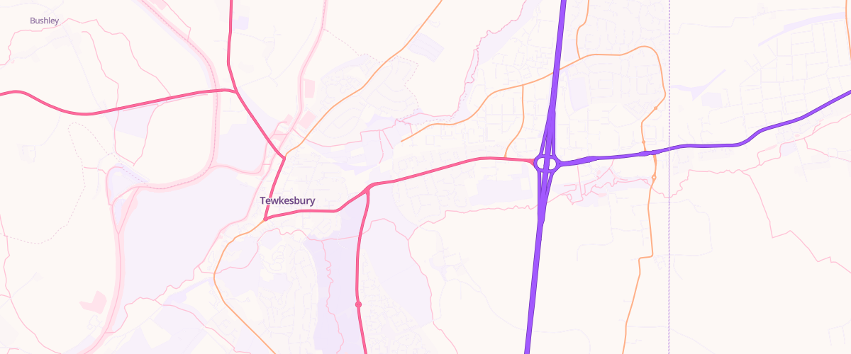 Map showing the location of Pj Nicholls Ltd Tewkesbury
