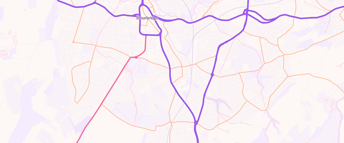 Map showing the location of Stourbridge Esso Express