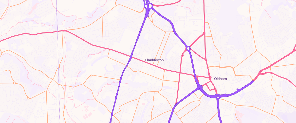 Map showing the location of Asda Chadderton