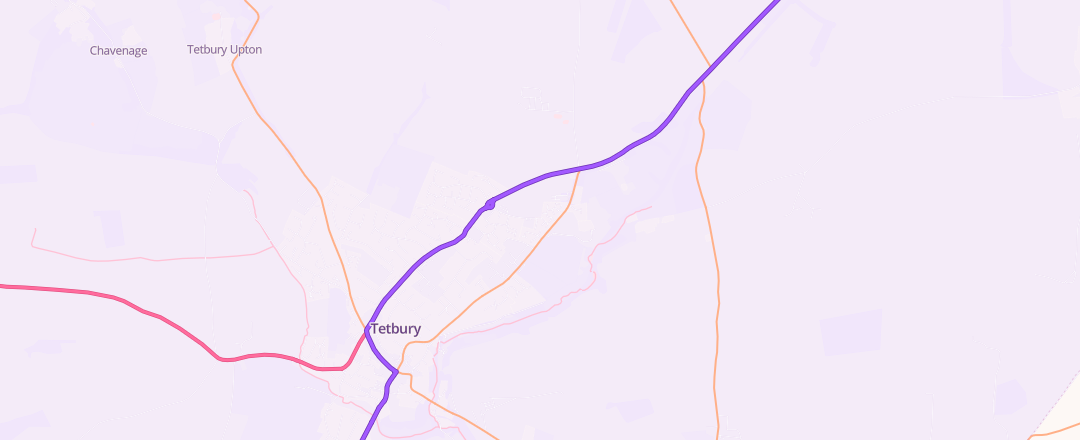 Map showing Tetbury Audi, Tetbury