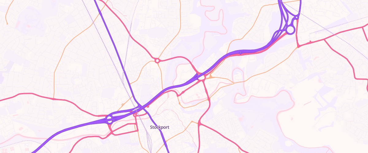 Map showing the location of Stockport Extra Petrol Filling