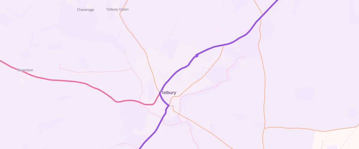 Map showing the location of Tetbury Superstore Petrol Filling