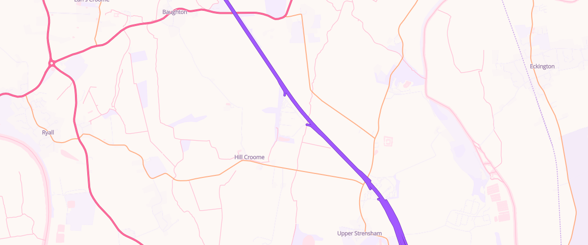Map showing the location of Asda Strensham Express Petrol