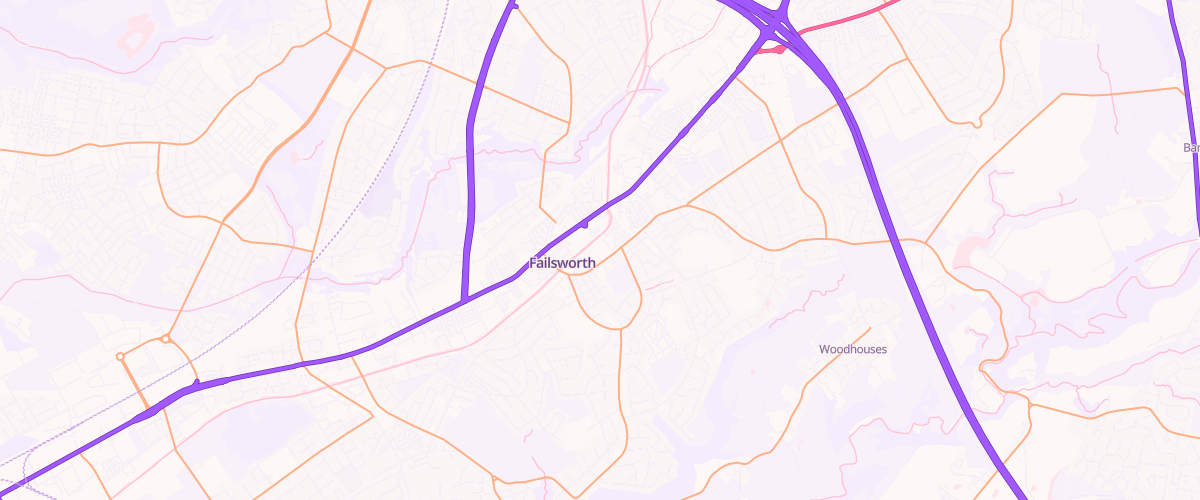 Map showing the location of Failsworth Extra Petrol Filling