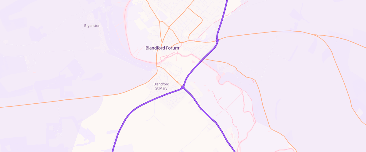 Map showing the location of Blandford Forum Superstore Petrol