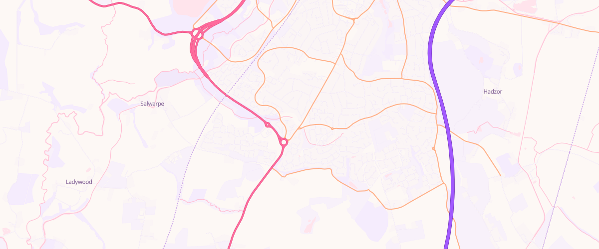 Map showing the location of Droitwich Sf Connect