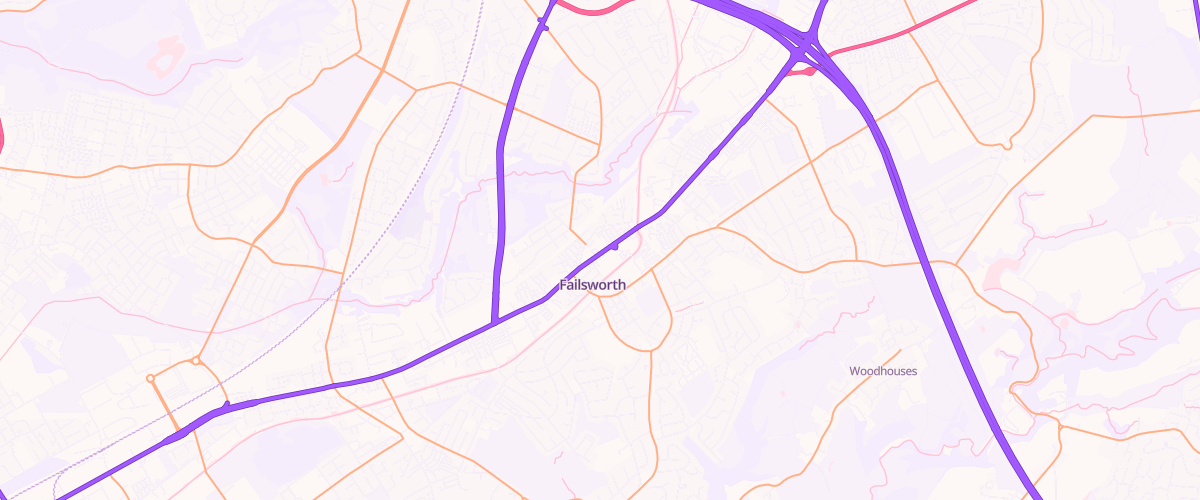Map showing the location of Mfg Morrisons Manchester Failsworth