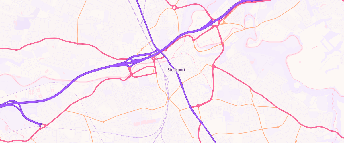 Map showing the location of Offerton Green Service Station