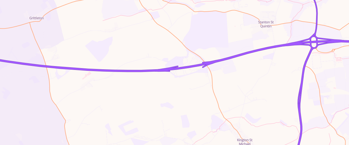 Map showing the location of Leigh Delamere West Service