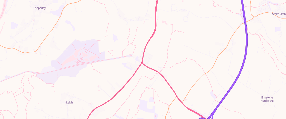 Map showing the location of Coombe Hill Service Station