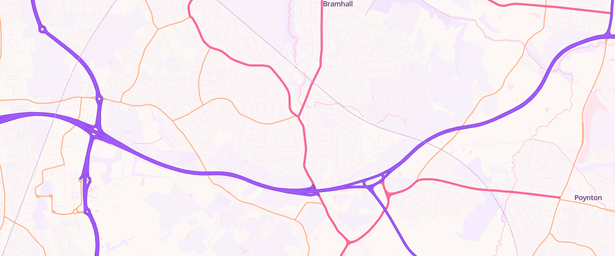 Map showing the location of Bramhall Esso Express