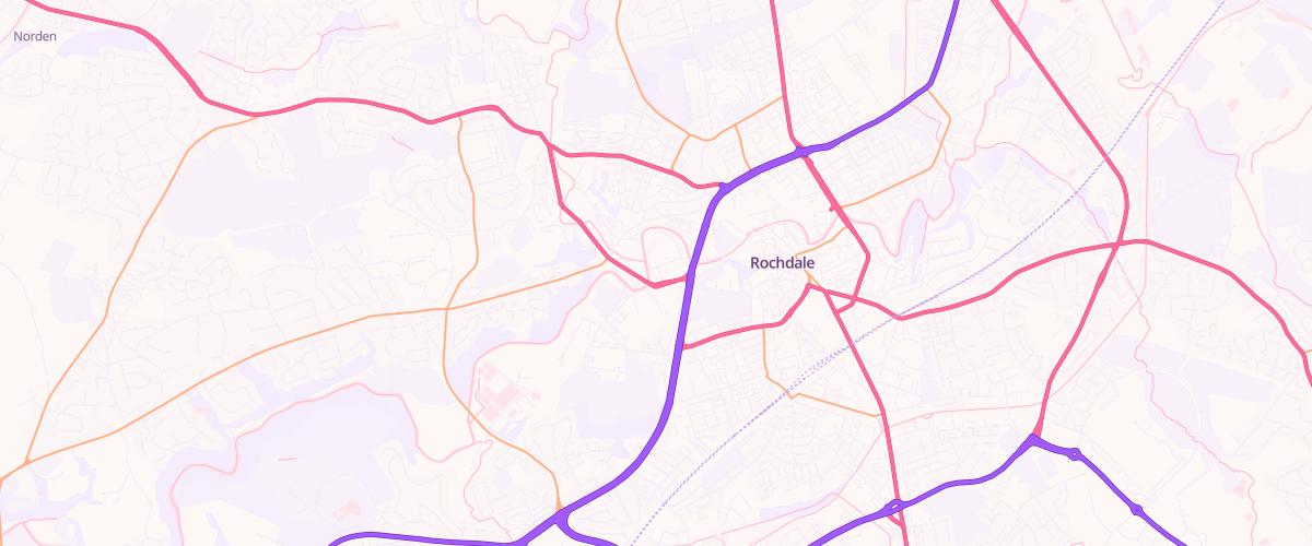 Map showing the location of Asda Rochdale Superstore