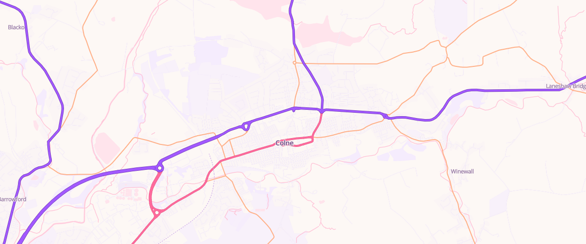 Map showing the location of Sainsburys Colne