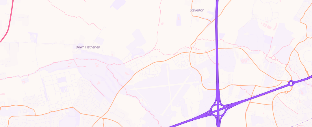Map showing Baylis Haines & Strange, Staverton