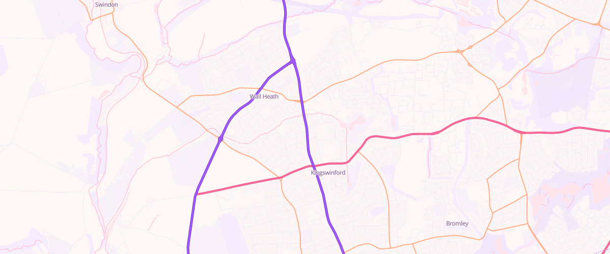 Map showing the location of Kingswinford Esso Express