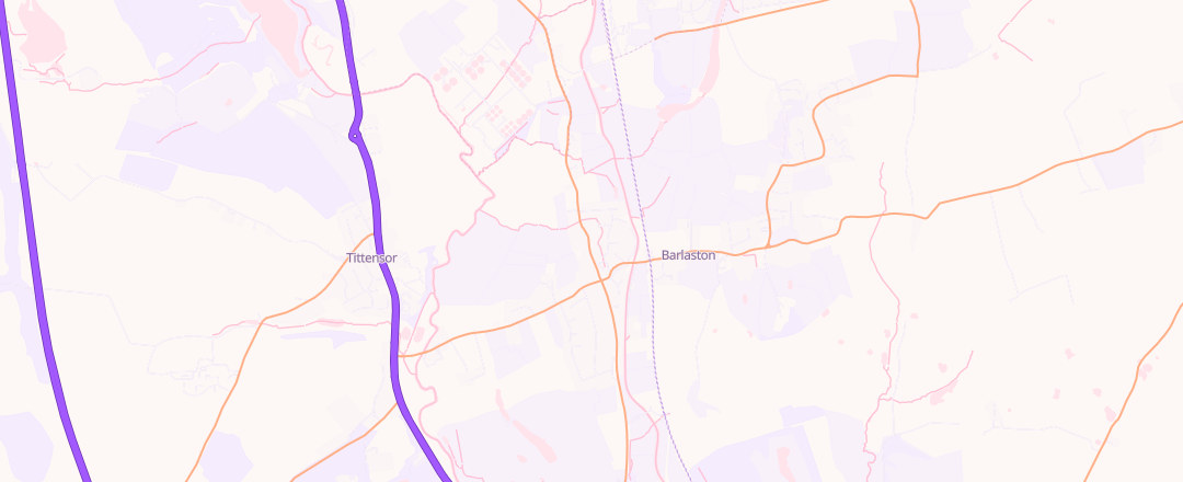 Map showing Barlaston Old Road Garage, Barlaston