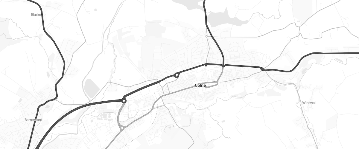 Map showing the location of Sainsburys Colne