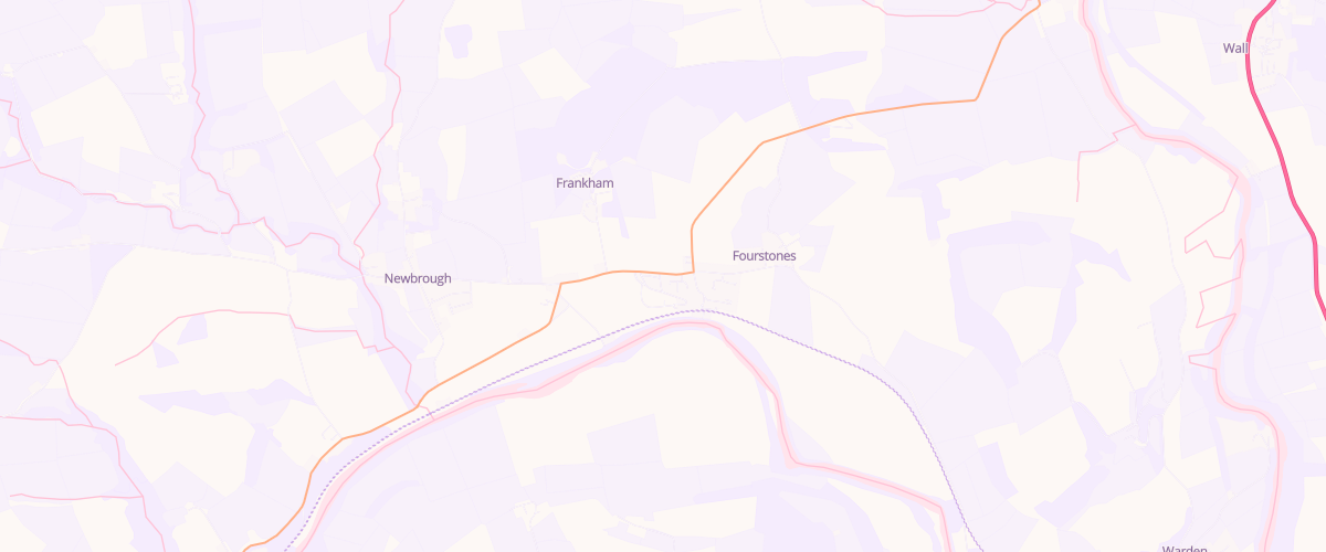 Map showing the location of Fourstones Service Station