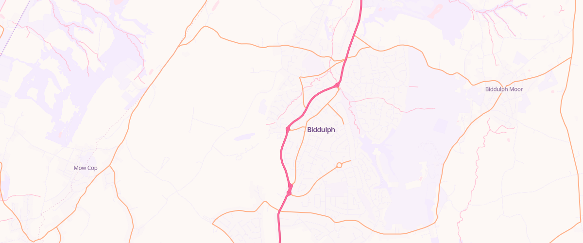 Map showing the location of Sainsburys Biddulph